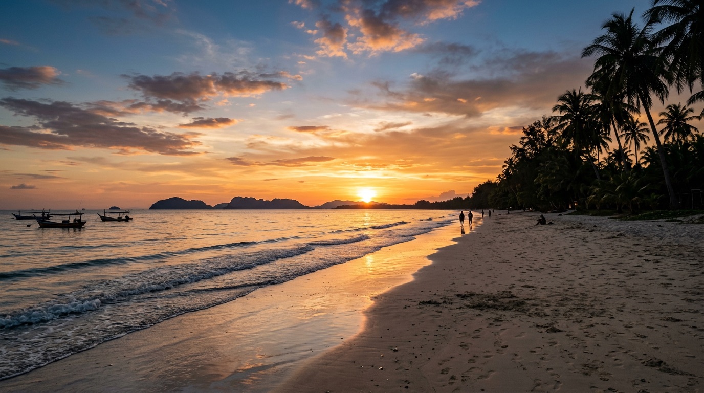 Illustrative southwest Langkawi bay with calm turquoise water and green headlands
