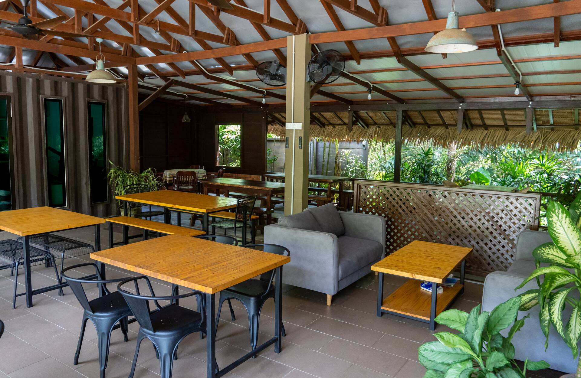 Co-working cafe seating at Bambu Getaway, Langkawi