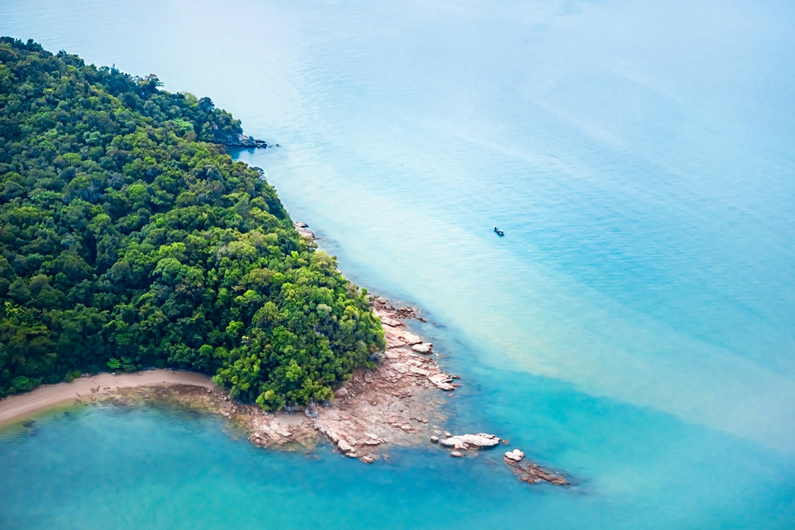 Aerial view of islands off Langkawi, Kedah, Malaysia