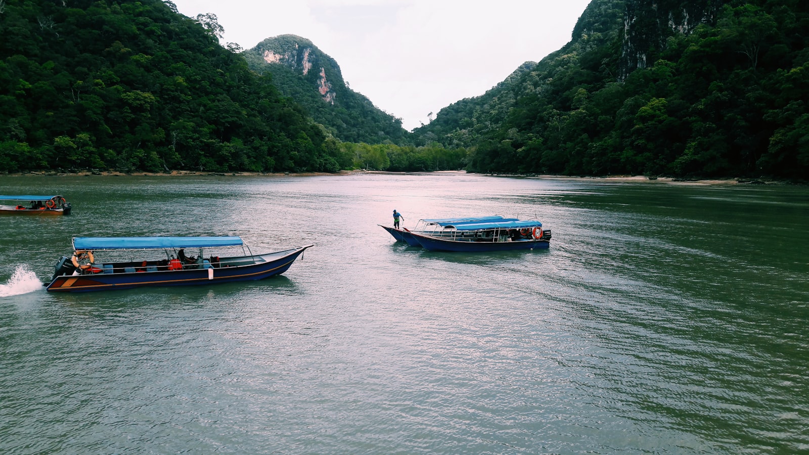 Boats on the water near Langkawi
